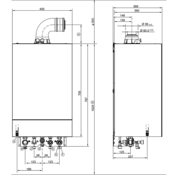 Газовый котел Viessmann Vitodens 100-W B1HF 19 кВт 190м2 конденсационный