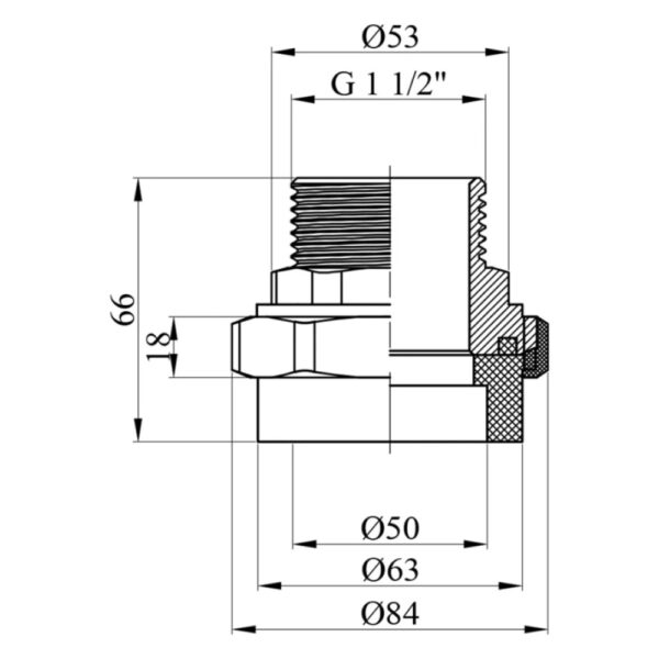 Американка Baux 1 1/2"x2" Н