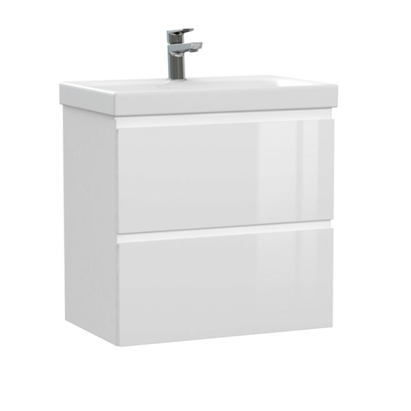 Тумба в ванную Cersanit Moduo Slim B04 с умывальником Moduo Slim 60, белая (000020314)