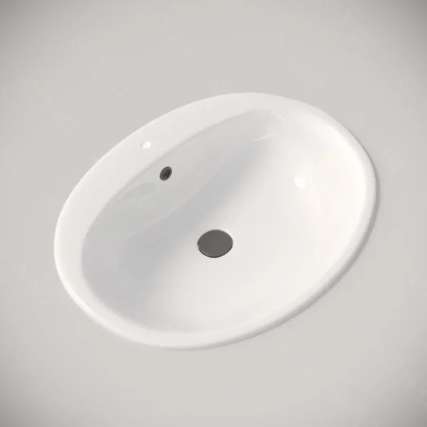 Умывальник VBI SALERNO WHITE 475х560 овальный, белый