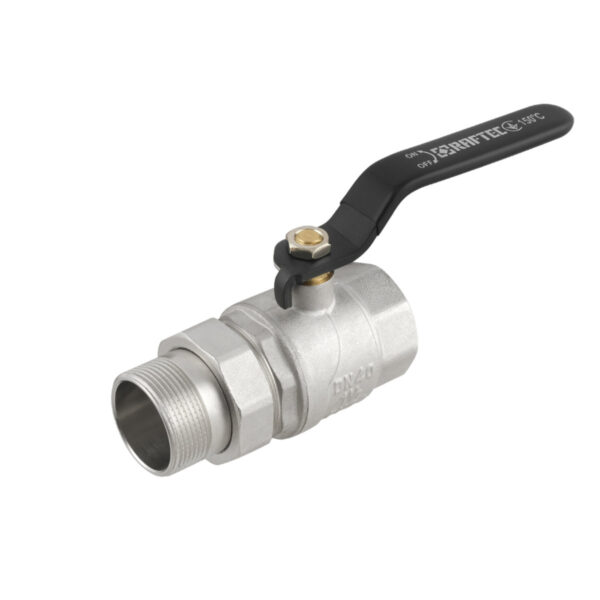 Кран шаровой Raftec 1 1/2″ ВН c американкой, прямой, латунь (DRBS5)