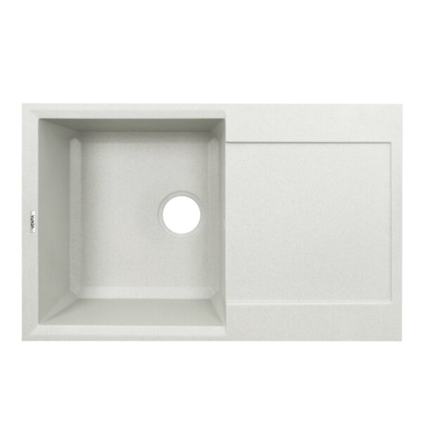 Гранитная мойка VENTA Stone 780x495 врезная, прямоугольная, белая