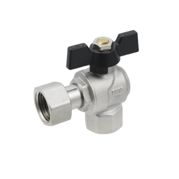 Кран шаровой Raftec 1/2″ ВВ с накидной гайкой, угловой (DRBZ1)