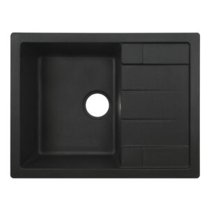 Гранитная мойка VENTA Stone 645x495 врезная, прямоугольная, черная