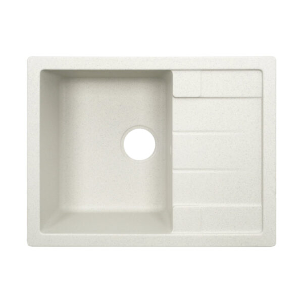 Гранитная мойка VENTA Stone 645x495 врезная, прямоугольная, белая