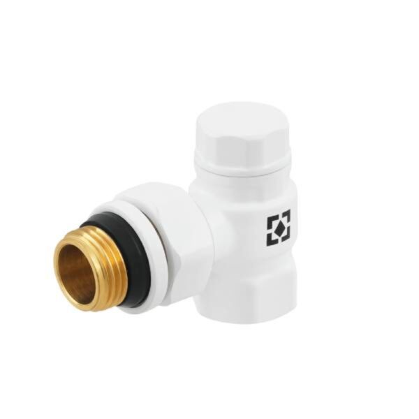 Клапан радиаторный Raftec 1/2″x1/2″ НВ отсечной, угловой, белый (DNRK11-W)