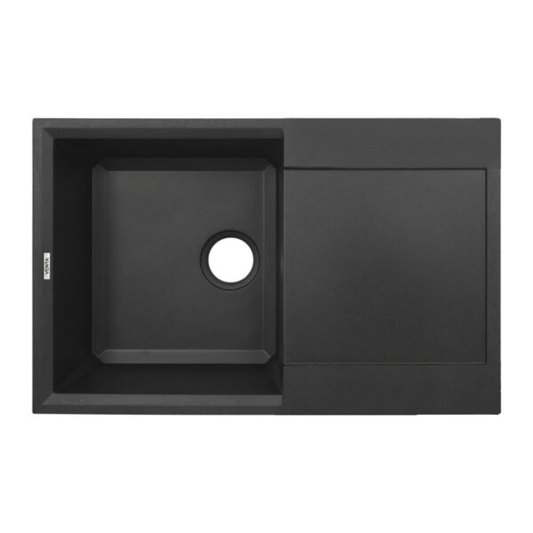 Гранитная мойка VENTA Stone 780x495 врезная, прямоугольная, черная