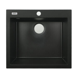Гранитная мойка VENTA Stone 560x500 врезная, прямоугольная, черная
