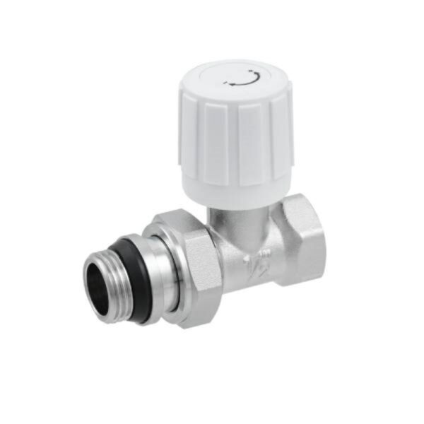 Кран радиаторный Polmark 1/2″x1/2″ НВ прямой, белый