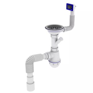 Сифон для мойки KronoPlast М-1550-Е 1/2" пластик, белый (SM27020343)