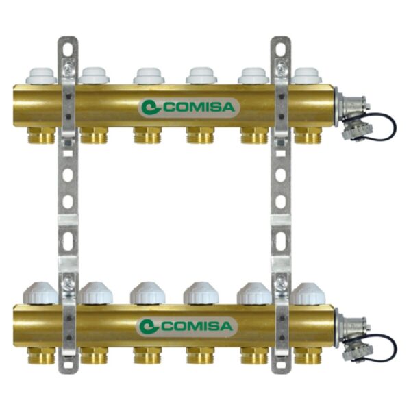Коллектор теплого пола COMISA 88.10.530 1"x3/4" 10 выходов, без расходомера (CL0684010030)