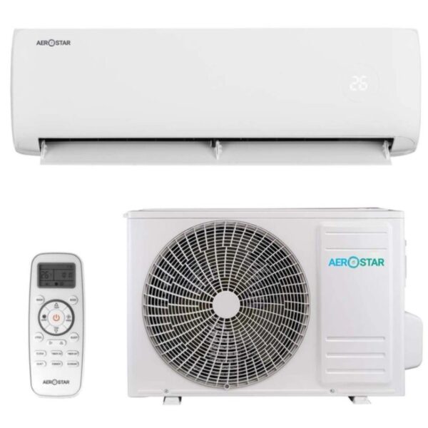 Кондиционер Aerostar BASIC AER-07A-R32-IU/AER-07A-R32-OU 20м2 (-7°С) R32 неинверторный, белый + пульт ДУ (Wi-Fi Ready)