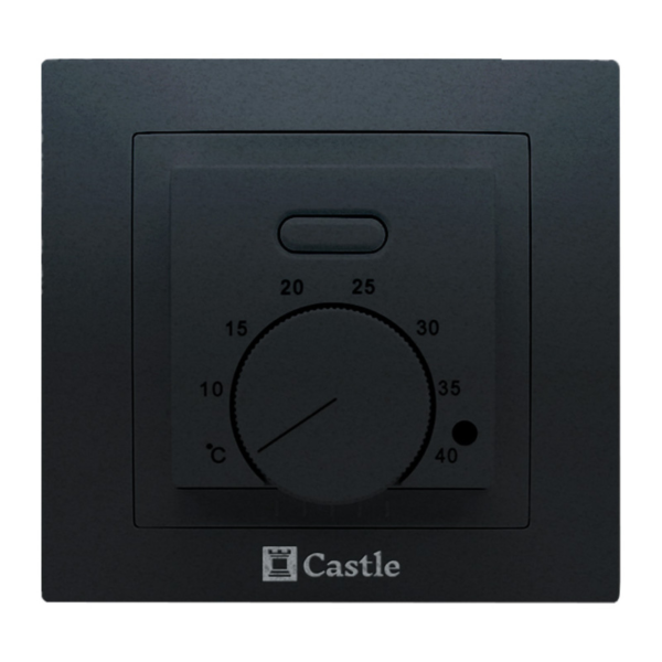 Терморегулятор для теплого пола Castle AC308H-B 220 В механический, черный