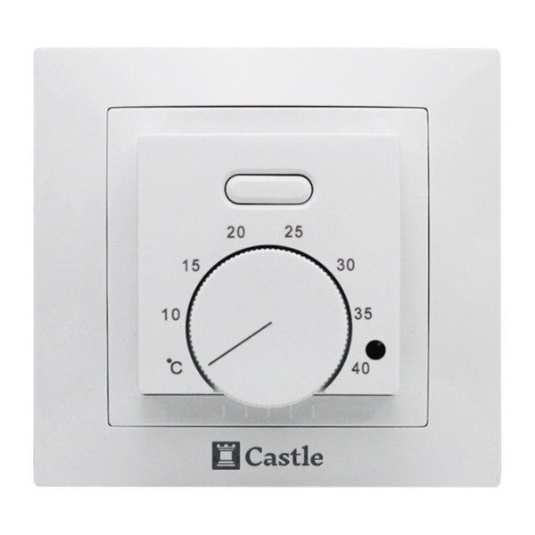 Терморегулятор для теплого пола Castle AC308H 220 В механический, белый