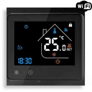 Терморегулятор для теплого пола Castle AC603H Wi-Fi VAB 230 В программируемый, черный (Wi-Fi)