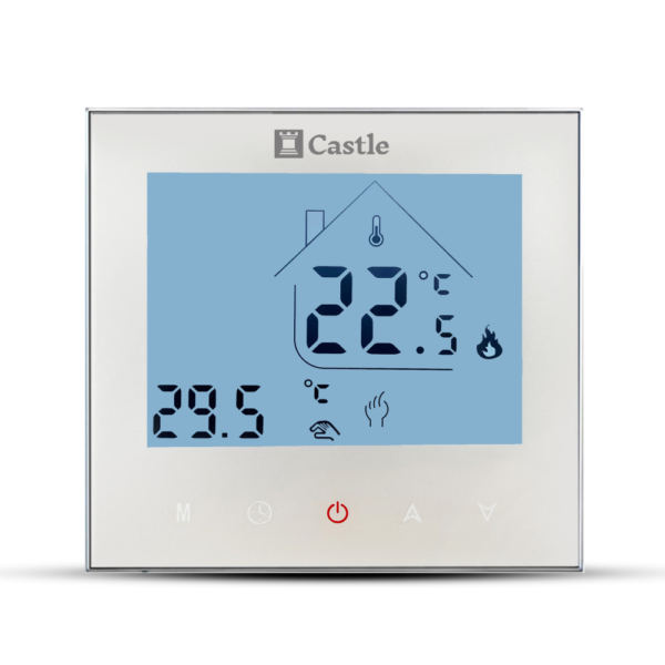 Терморегулятор для теплого пола Castle C-AC605H 230 В программируемый, белый