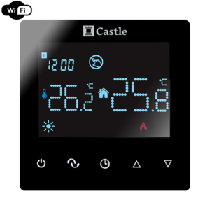 Терморегулятор для теплого пола Castle C-AC606H-B 230 В программируемый, черный (Wi-Fi)
