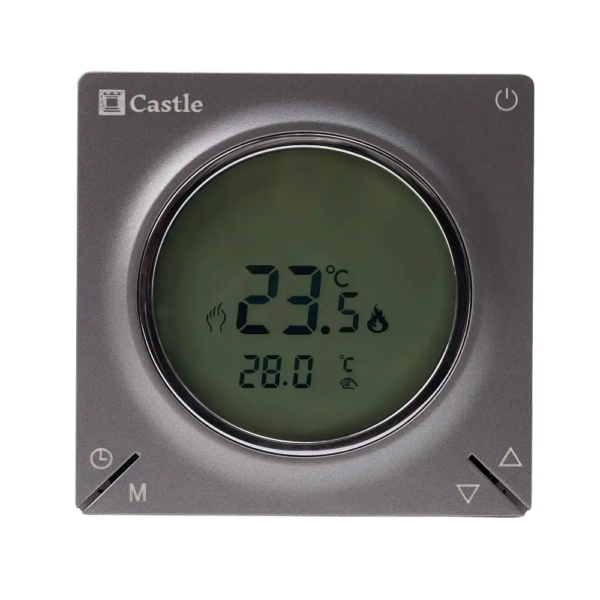 Терморегулятор для теплого пола Castle C-AC829H-G 230 В программируемый, графит