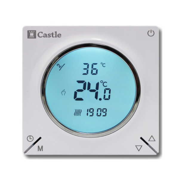 Терморегулятор для теплого пола Castle C-AC829H 230 В программируемый, белый