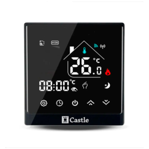 Терморегулятор для теплого пола Castle C-AC8400H-В 230 В программируемый, черный (Wi-Fi)