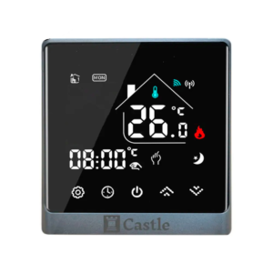 Терморегулятор для теплого пола Castle C-AC8400H-BS 230 В программируемый, серебристый (Wi-Fi)