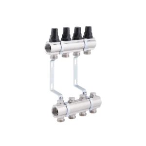Коллектор теплого пола SD Forte 1″x3/4″ 4 выходов, с расходомерами (SF002W4)