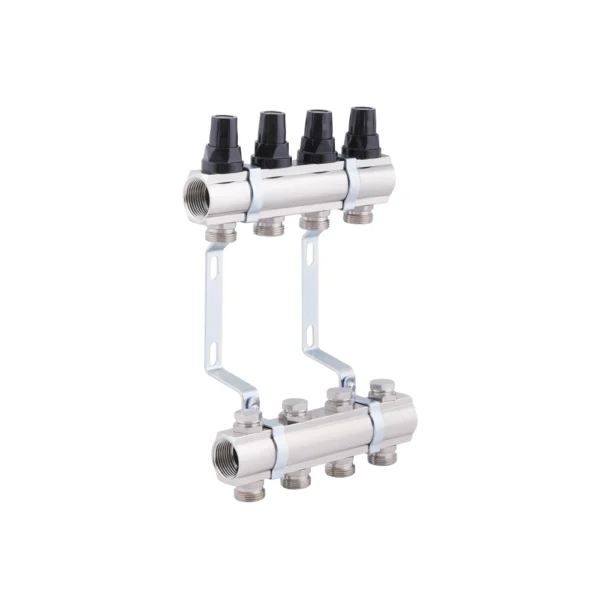 Коллектор теплого пола SD Forte 1″x3/4″ 4 выходов, с расходомерами (SF002W4)