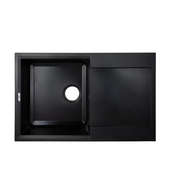 Гранитная мойка Lidz 790x495 врезная, прямоугольная, черная (LIDZANT15790495230)