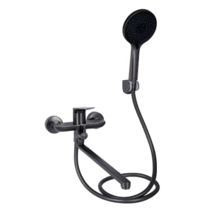 Смеситель для ванны Qtap Vlasta New однорычажный, черный (QTVLA260GMB45645)
