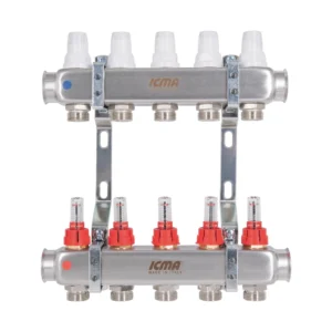 Коллектор теплого пола Icma 1″x3/4″ 5 выходов, с расходомерами (87K073179PQ32QU)