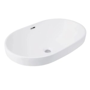 Умывальник накладной Qtap Leo 590×400 прямокутный, белый + донный клапан PU02O (QT11114028WN47292)