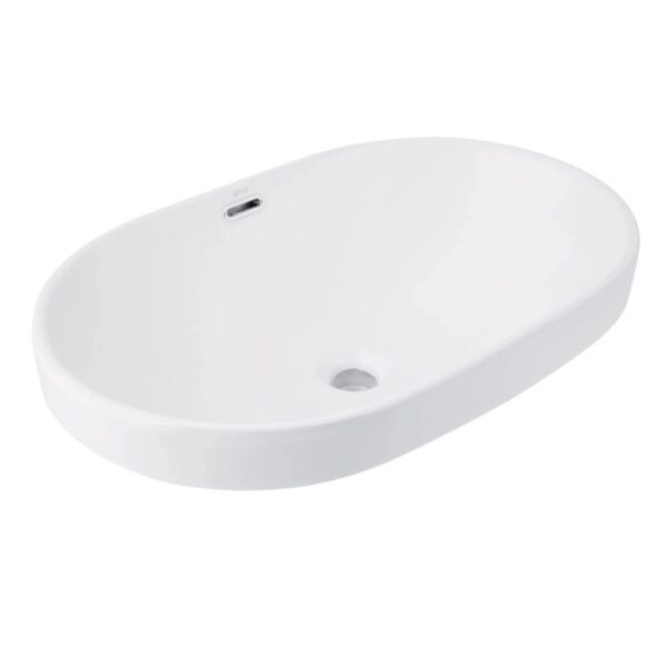 Умывальник накладной Qtap Leo 590×400 прямокутный, белый + донный клапан PU02O (QT11114028WN47292)
