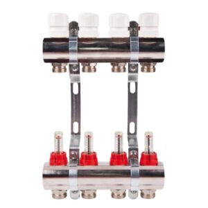 Коллектор теплого пола SD Plus 1″x3/4″ 4 выходов, с расходомерами (SDO235W4)