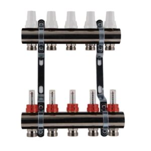Коллектор теплого пола SD Plus 1″x3/4″ 5 выходов, с расходомерами (SDO235W5)