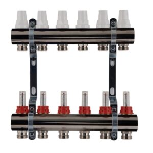 Коллектор теплого пола SD Plus 1″x3/4″ 6 выходов, с расходомерами (SDO235W6)