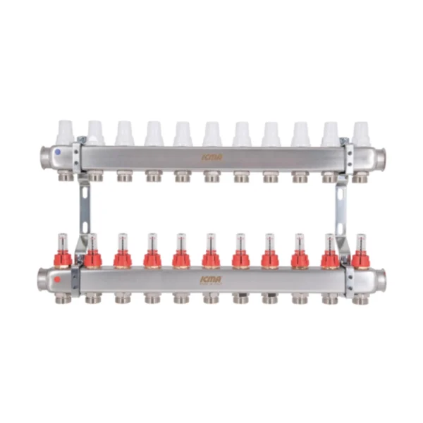 Коллектор теплого пола Icma 1″x3/4″ 11 выходов, с расходомерами (87K073179PT32QU)