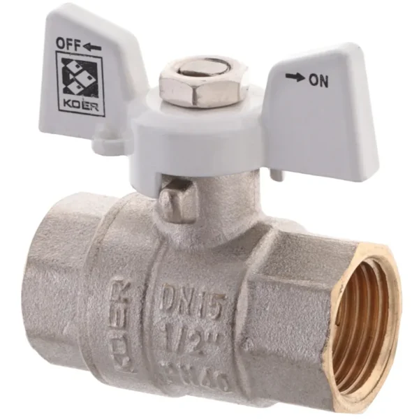 Кран шаровой Koer KR.217.W 1/2″ ВВ прямой, латунь (KR0177)