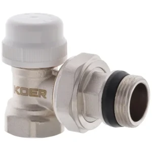 Кран радиаторный Koer KR.921-GI 3/4″ ВН угловой, никель (KR2683)