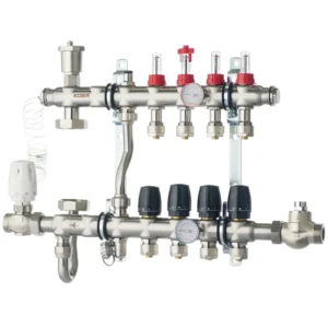Коллектор теплого пола Koer KR.S1011 1″x3/4″ 4 выходов, с расходомерами (KR2927)