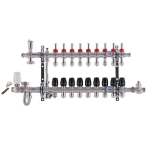 Коллектор теплого пола Koer KR.S1011 1″x3/4″ 9 выходов, с расходомерами (KR2932)