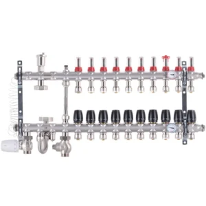 Коллектор теплого пола Koer KR.S1012 1″x3/4″ 10 выходов, с расходомерами (KR2943)