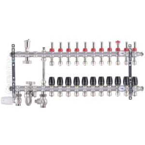 Коллектор теплого пола Koer KR.S1012 1″x3/4″ 11 выходов, с расходомерами (KR2944)