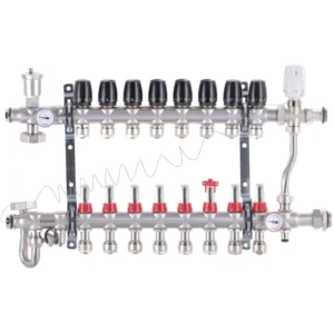 Коллектор теплого пола Koer KR.S1013 1″x3/4″ 8 выходов, с расходомерами (KR2951)