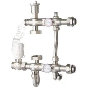 Смесительный узел Koer KR.S1021 1" с байпасом, нержавеющая сталь (KR2955)