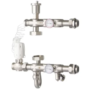Смесительный узел Koer KR.S1022 1" без байпасом, нержавеющая сталь (KR2956)