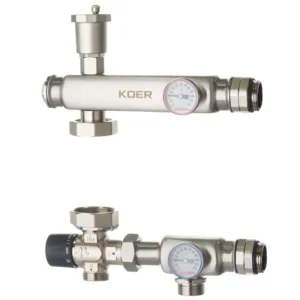 Смесительный узел Koer KR.S1023 1" без байпасом, нержавеющая сталь (KR2957)