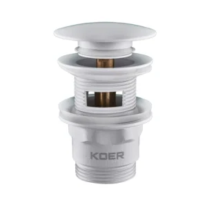 Донный клапан Koer PW-03-03 1 1/4″ для раковины, белый матовый (KR3395)