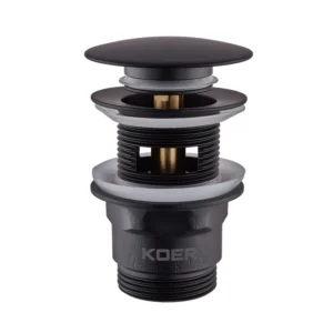 Донный клапан Koer PW-03-05 1 1/4″ для раковины, черный матовый (KR3396)