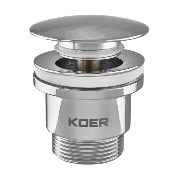 Донный клапан Koer PW-01-01 1 1/4″ для раковины, хром (KR3400)