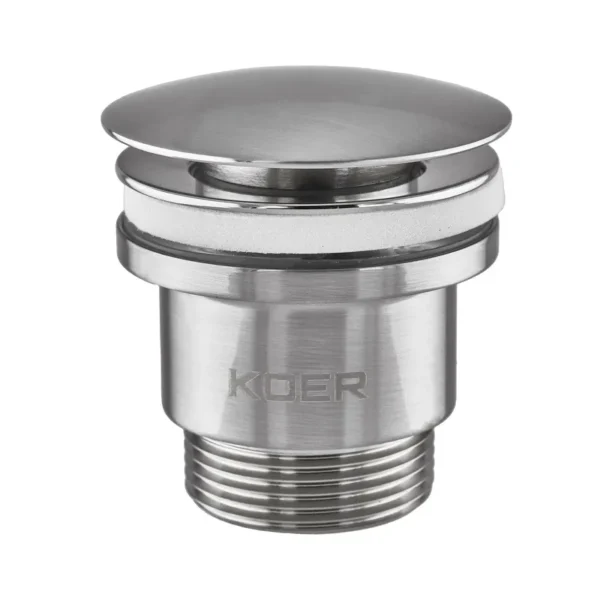 Донный клапан Koer PW-01-02 1 1/4″ для раковины, хром (KR3401)